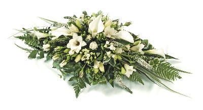 Spray White and Green Casket Spray