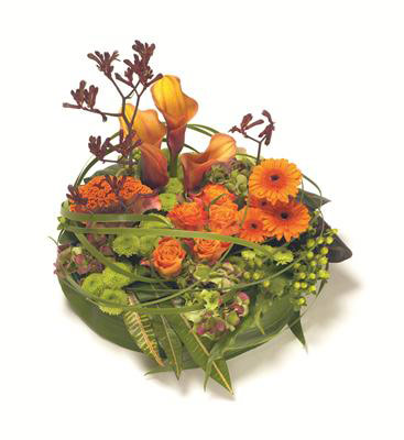 Woodland Posy Orange, Green and Bronze