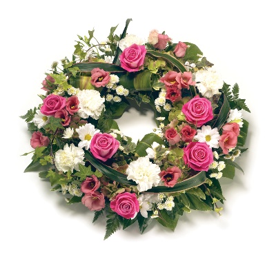 Loose wreath Pink and White